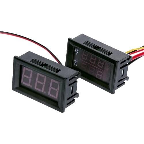 100V 10A DC Digital Voltmeter Ammeter LED Amp Blue Red Dual Digital Volt Meter Gauge Detector 4.5V to 30V Tester Voltage Meter