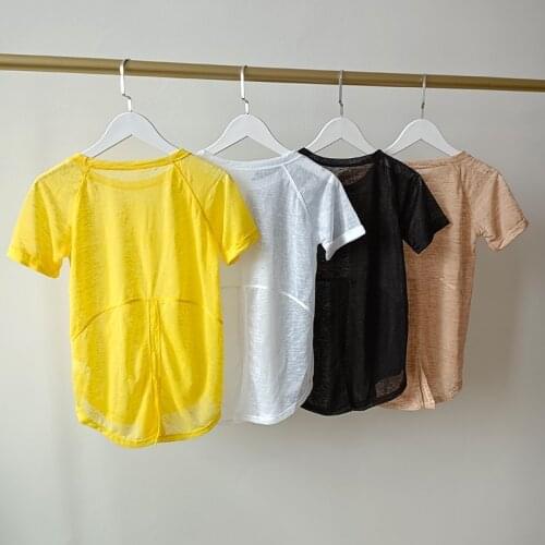 2021 Summer Sports Mesh Tops Loose Slimming Quick-Drying T-shirts Breathable Thin Short Sleeve Running Fitness Yoga T-shirt