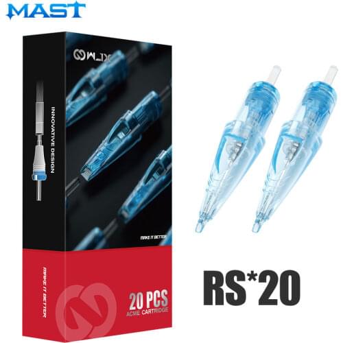 WJX 20 Pcs/Box RS Sterilized Disposable Tattoo Cartridge Needles Round Shader Permanent Makeup Machine Tattoo Needles Supplies