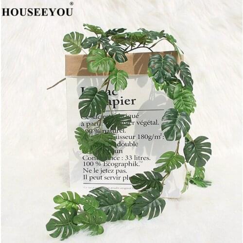 80cm Simulation Plant Turtle Back Leaf Cane Hang Wall Green Home Wedding Decoration Cloth Exhibition Fake Flower