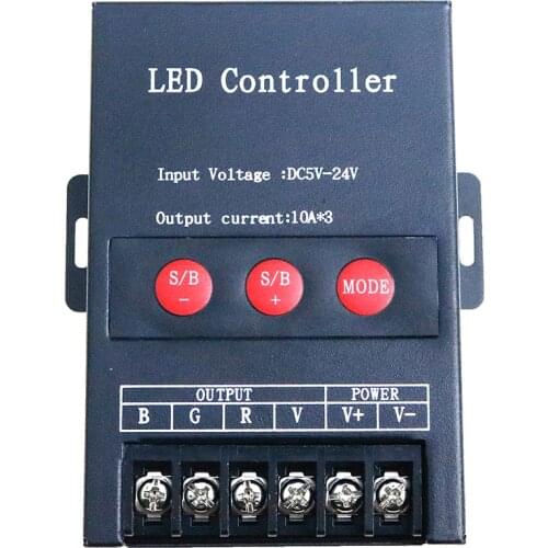 30A LED RGB controller DC5-24V 3*10A for 5050 3528 RGB LED Strip Power Repeater Console Controller Exposed Light Module 360W