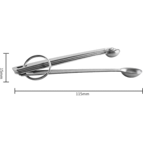 Set of 5 Stainless Steel Round Measuring Spoons for Measuring Liquid and Dry Ingredients Drop LX6880