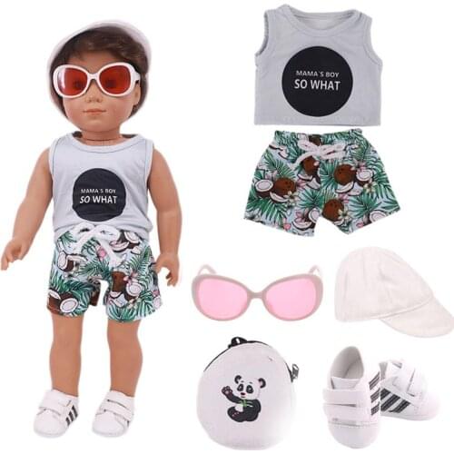5pcs Doll Sunglass Bag Set Fit 18Inch American43CM Reborn New Born Baby Doll Clothes Accessories Nenuco Ropa Generation Girl Toy