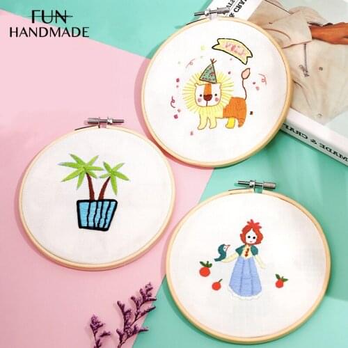 Sets / DIY Embroidery Kit Kawaii Flowers Cartoon Plants Cross Stitch Handmade For Beginners Childrens Hand Crafts Decor Gift