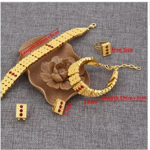 New Arrival Ethiopian Style Jewelry Neck Chokers Necklace Bracelet Earring Ring Sets Eritrea Habesha Africa Women Heavy Thick