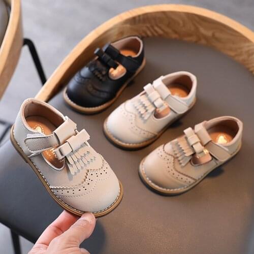Girls Princess Shoes Baby Shoes 2021 Autumn New Fashion All-match Childrens Leather Shoes All-match Soft-soled Breathable Hot
