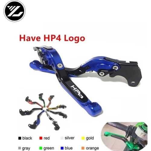 HP4 LOGO For BMW HP4 HP 4 2010 2011 2012 2013 2014 2015 Motorcycle Adjustable Folding Extendable Brake Clutch Lever
