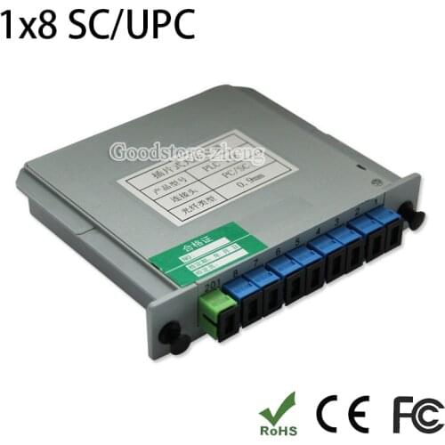 SC/UPC 1*8 Module PLC Fiber Optical Splitter SC/FC/ST/LC Connector PLC Splitter