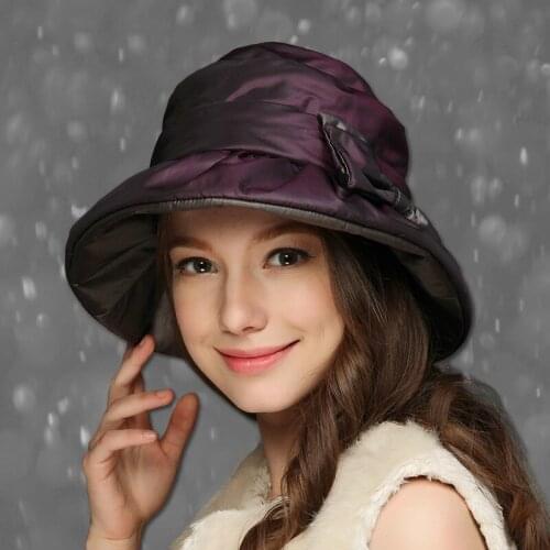 Fisherman Hat Girl Winter Thickening Elegant Fashion Bucket Hats Women Bowknot Warm Korean Version Basin Snowproof Cap H6738