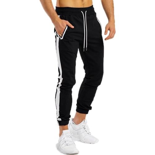 Joggers Sweatpants Sports Jogging Track Pants Men Casual Cotton Skinny Black White Trousers Male Gym Fitness Training Sportswear