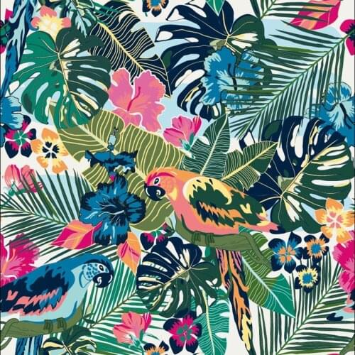 Stretch spandex swimsuit fabric tropical rainforest hand-painted pattern used for swimsuit printing fabric clothing sewing fabri