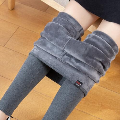 Winter Pants Keep Warm Thermal Leggings High Waisted Pant Women Flannel Streetwear Trousers Winter Casual Leggings Pants Y154