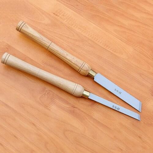 Woodworking Lathe Knife High Speed Steel Wood Turning Tool Sharp Bevel Cutter Carving Knife Handheld Woodworking Lathe Tool