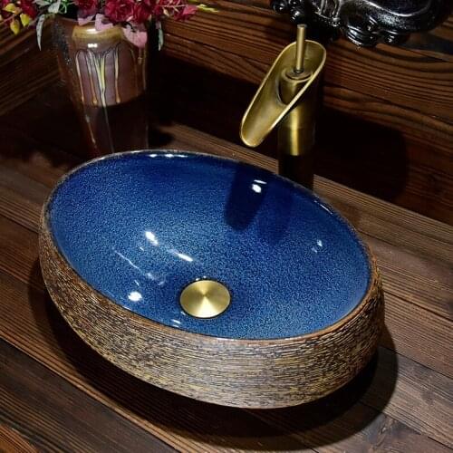 Bathroom Cloakroom Art Basin Sinks Bathroom Vessel Sinks vanities Ceramic Counter Top bathroom sink ceramic wash basin oval