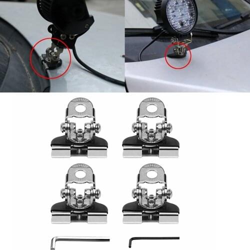 Universal LED/HID Bar Light Stainless Steel Mounting Bracket Hood Engine LED Work Light Bracket for Audi A4 A6 BMW Bens