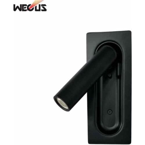 WECUS) Embedded Rotating Retro New Chinese Bedroom LED Wall Light Hotel Clubhouse Project Bedside Reading Light