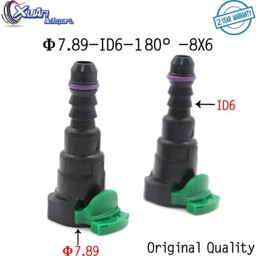 XUAN 2pcs 7.89mm 7.89 ID6 180 degree 5/16 Fuel pipe joint Fuel line quick connector fitting gasoline filter connctor for car