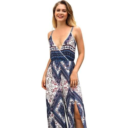 Yasemeen Ruffles Chiffon Jumpsuits Vintage Loose Ankle-length Pants Bohemian Bodysuits Bohemian Ruffles Slamese Pants Summer