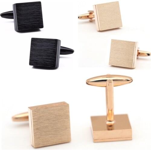 10pairs/lot Gunblack Square Cufflinks Copper Surface Hair Brush Finished Cuff Links Bussiness Style Mens Jewelry Wholesale