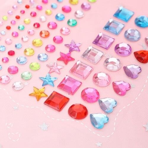 Girly Heart Shining Star Crystal Sticker Cute Creative DIY Phone Album Decoration Color Sticker