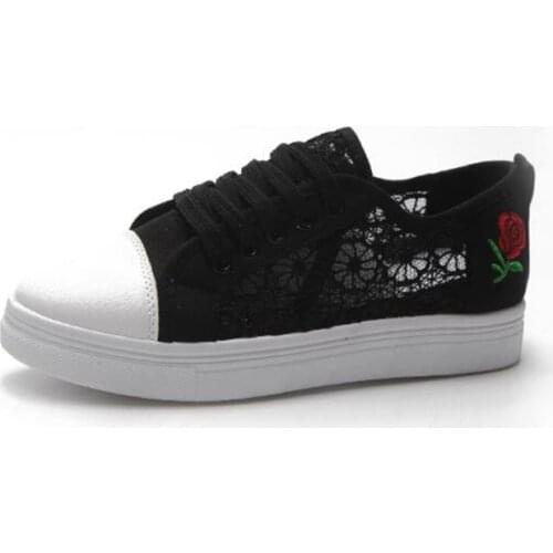 New womens sneakers fashion mesh flowers flat-bottomed laces light and comfortable all-match casual shoes womenHKGE