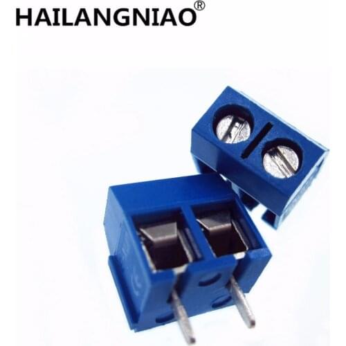 100pcs KF301-2P 2 Pin Plug-in Screw Terminal Block Connector 5.08mm Pitch