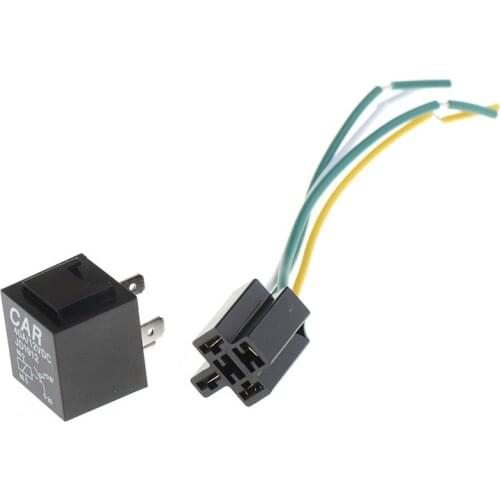 12V 24V 30 40 A Amp 4 Pin 4P Wire 5P 5 pin Automotive Auto Harness Car Relay Switch Socket