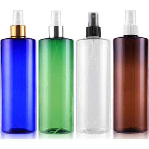 500ml 12pcs/lot Empty Blue/Green/Clear/Brown Perfume Spray Bottle Plastic Bottle With plastic Mist Sprayer Pump Container