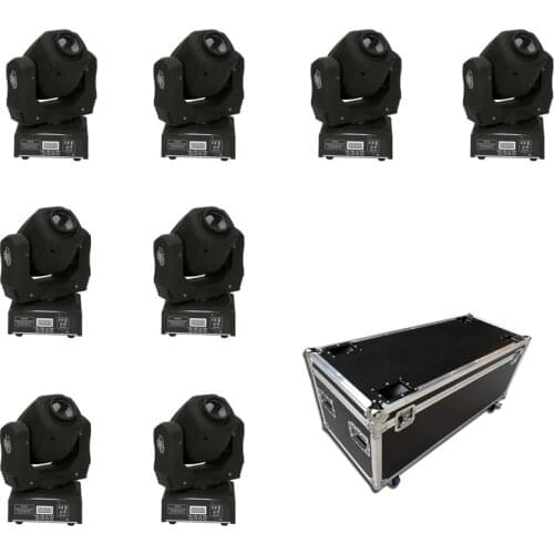 8pcs/lot With a flight case high quality 60W spot moving heads dj disco lights 60w led gobo moving head light DMX patterns lamp