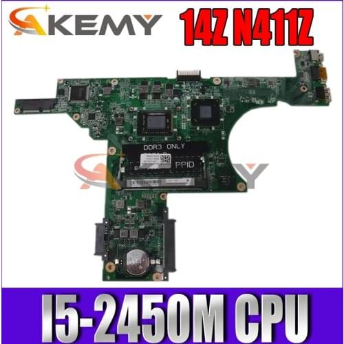 Akemy For Dell Inspiron 14Z N411Z Laptop Motherboard DA0R05MB8D2 085MW9 CN-085MW9 MAIN BOARD I5-2450M CPU DDR3