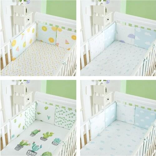 Baby Bed Bumper Cot Bumper For Newborns 6pcs/set 30*30cm Soft Crib Protector Cotton Child Bed Barrier For Baby Room Decoration