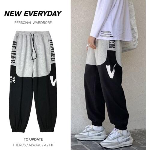 Men Woman Fashion Casual Letter Printed 2020 Harem Pants Mens Collage Casual SweatPants Male Streetwear Trousers Oversize