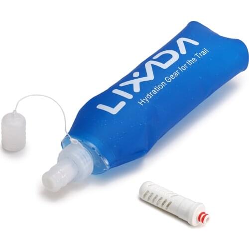 500 ML Lixada Portable Bottle Soft Flask Soft Water Bottle Portable Kettle with Filter for Camping Running