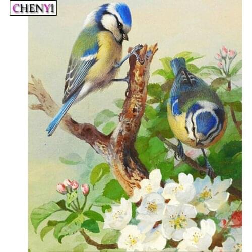 CHENYI Full Round Drill 5D DIY Diamond Painting Kit Animal Bird Pictures Gift For Women Diamond Embroidery Mosaic Art Decoration