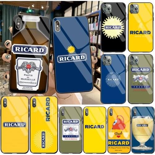 CUTEWANAN Ricard TPU Soft Silicone Phone Case Cover Tempered Glass For iPhone 11 Pro XR XS MAX 8 X 7 6S 6 Plus SE 2020 case