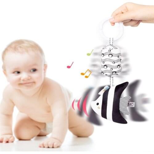 Marine Life Baby Hanging Bed Safety Seat Plush Toy Hand Bell Multifunction Plush Toy Stroller Mobile Gifts Toddler Rattles Bells