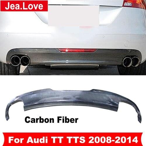 Real Carbon Fiber Rear Bumper Chin Lip Diffuser Tail Decoration For Audi TT TTS 2008-2014 Car Body Modification Part