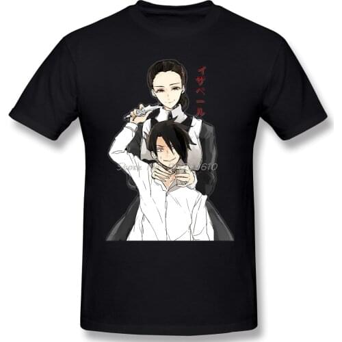 T-Shirt Men The Promised Neverland Isabella And Ray Cotton The Promised Neverland T Shirt Funny Anime Men Streetwear Harajuku