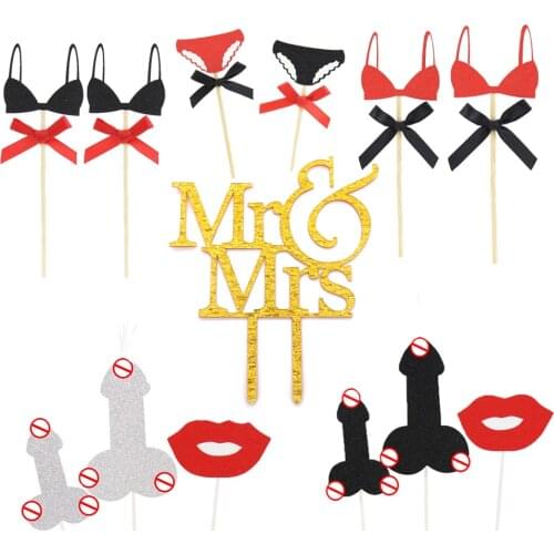 Glitter Willy Penis Cake Cupcake Topper sexy Bachelor Wedding Favors Girls Night Bachelorette Hen Party cake decoration Supplies