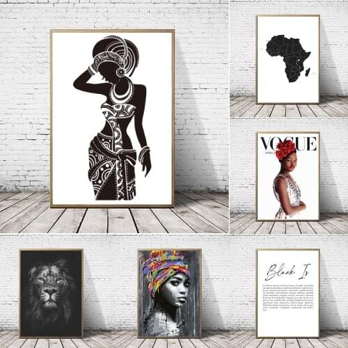 Africa Map Wall Art Prints and Poster , Watercolor Africa Map Art Poster Canvas Painting Wall Picture Home Office Decoration