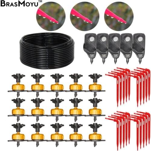 BRASMOYU 10-100M 2L Pressure Emitter Watering Kits for Agriculture 4-way Bend Drip Arrow kit 3/5mm Hose Drip Irrigation System