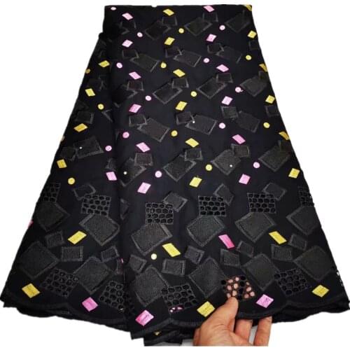 Hot Sale Popular African Cotton Lace Fabric Swiss Voile Lace in Switzerland Nigerian Dry Lace for Women Wedding Dress YC-135