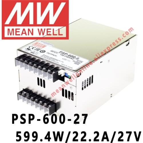 Mean Well PSP-600-27 meanwell 27VDC/22.2A/599.4W with PFC and Parallel Function Power Supply online store