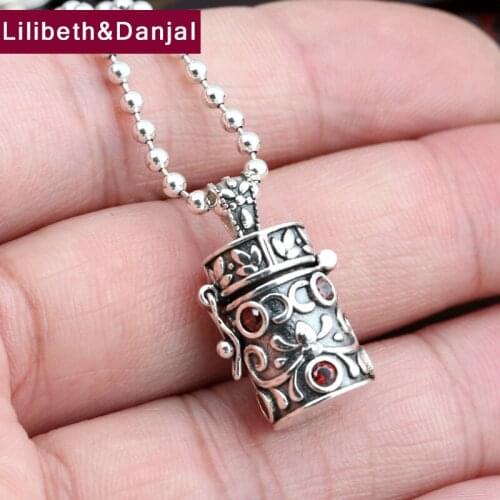 Men Buddha Pendant 925 Sterling silver Gum Box Can hold things Necklace Pendant Male Christmas gift Fine Jewelry FP41