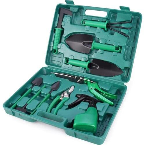 10pcs Stainless Steel Garden Tool Set Kit with Organizer Case Heavy Duty Gardening Work Set Including Pruner
