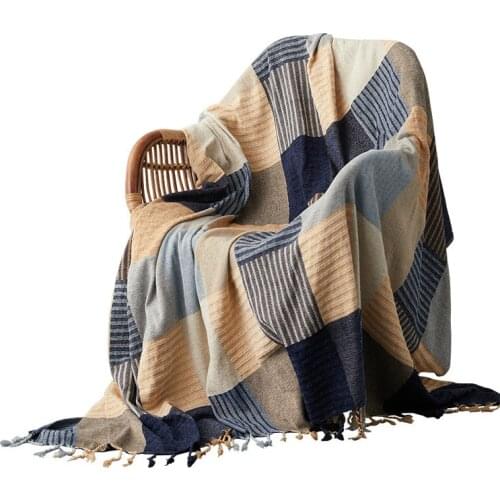 Nordic Throw Blanket Sofa Striped Pattern Travel Blanket For Bed Living Room Tapestry Carpet Sofa Blanket Cover Bedspread