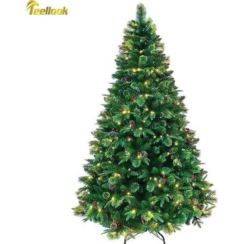 Teellook 1.2m/3.0m PE+PVC Berry Christmas Tree LED Lights Christmas Mall Home Decorations