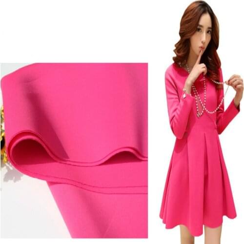 Rose red space cotton fabric thickened sand vacuum filament knitted fabric air layer coat fabric 0.5x1.5m