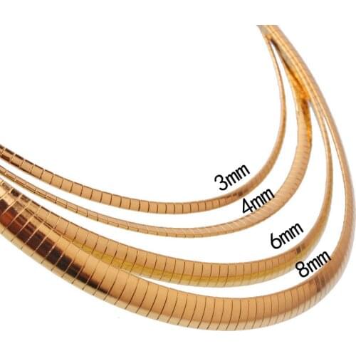 Granny Chic Gold Filled Snake Chain Necklace Gold Color Rock Punk Casual Style Women Men Long Choker Chain Hip Hop Jewelry 45cm