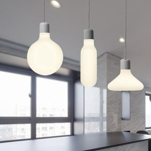 Nordic Modern Golbe LED E27 Milk White Glass Ball Pendant Light Fixture Pendant Lamp Droplight Fashion Home Hang Lamp Luminaire